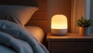 découvrez notre veilleuse pour adulte qui diffuse une lumière douce, idéale pour créer une ambiance apaisante et favoriser la détente avant le sommeil.
